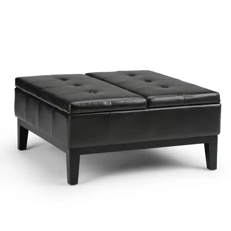 Lancaster Square Coffee Table Storage Ottoman - WyndenHall