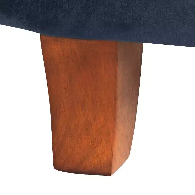 Puf redondo de almacenamiento de terciopelo, 1 asiento, gris / azul marino / verde