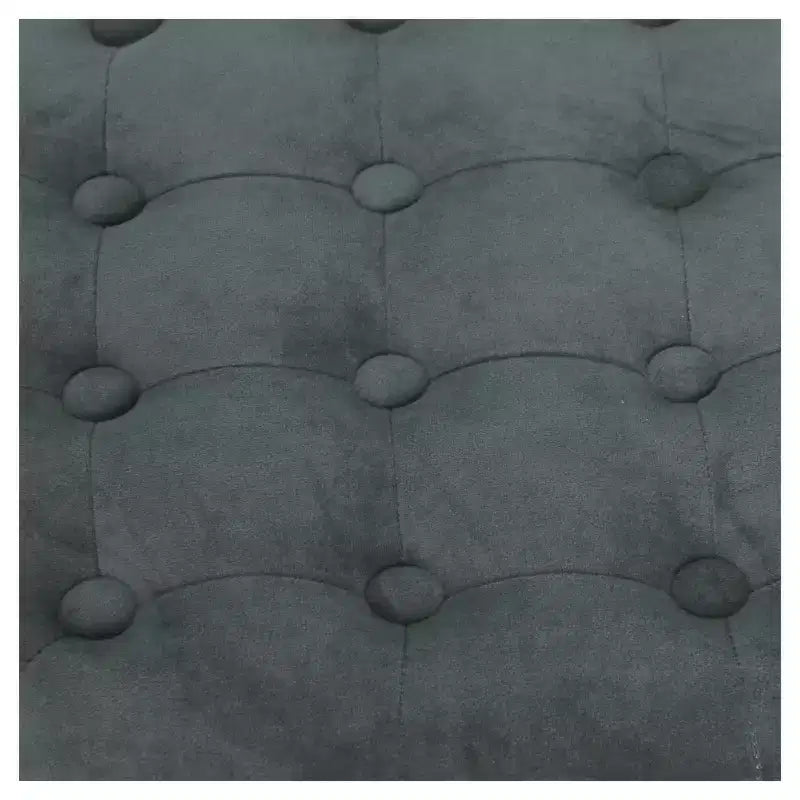 Puf redondo de almacenamiento de terciopelo, 1 asiento, gris / azul marino / verde