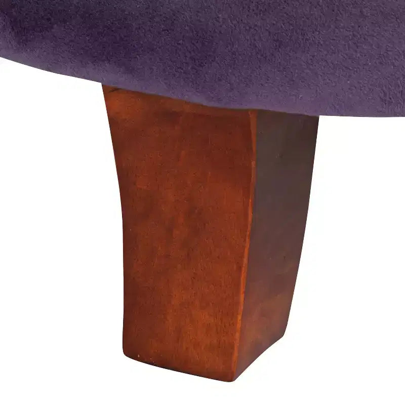 Puf redondo de almacenamiento de terciopelo, 1 asiento, gris / azul marino / verde