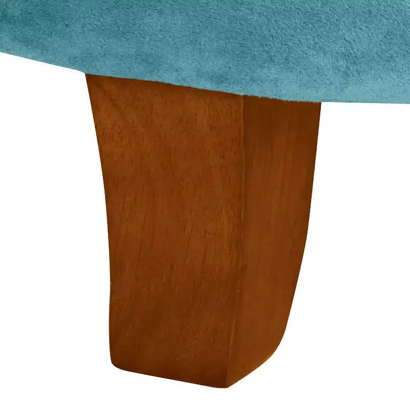 Puf redondo de almacenamiento de terciopelo, 1 asiento, gris / azul marino / verde