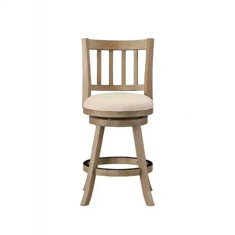 Taburete de barra tapizado color marfil/avena de 24 pulgadas, para 1 persona