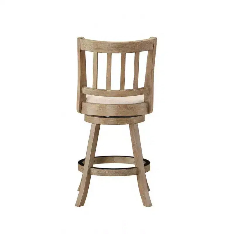 Taburete de barra tapizado color marfil/avena de 24 pulgadas, para 1 persona