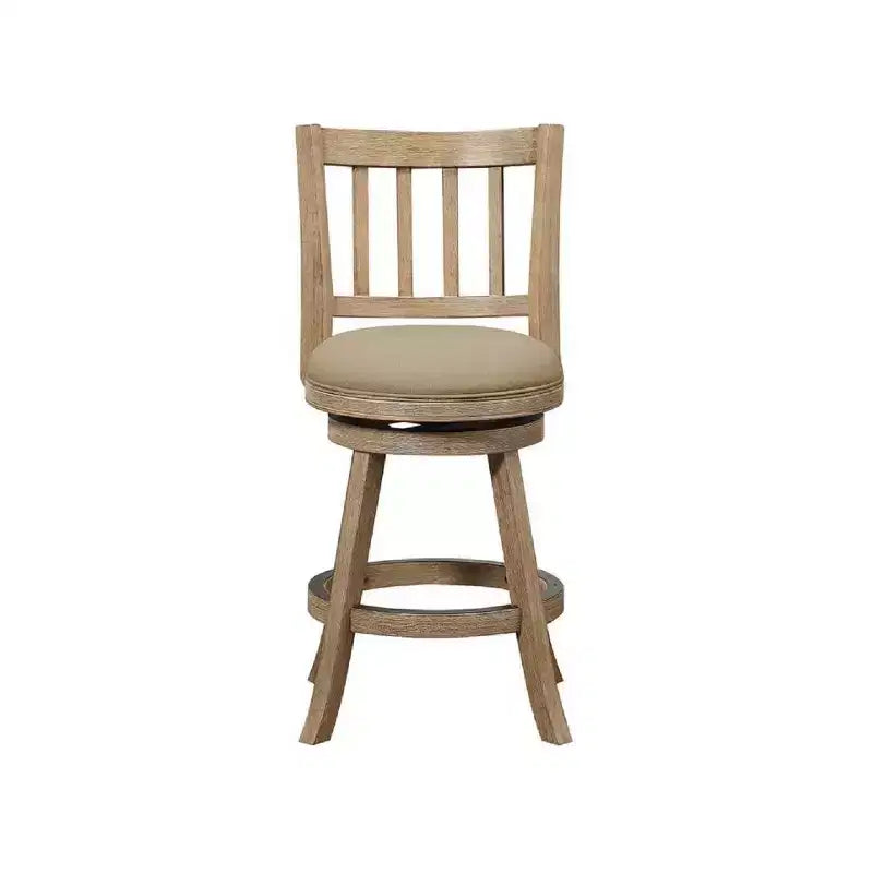 Taburete de barra tapizado color marfil/avena de 24 pulgadas, para 1 persona