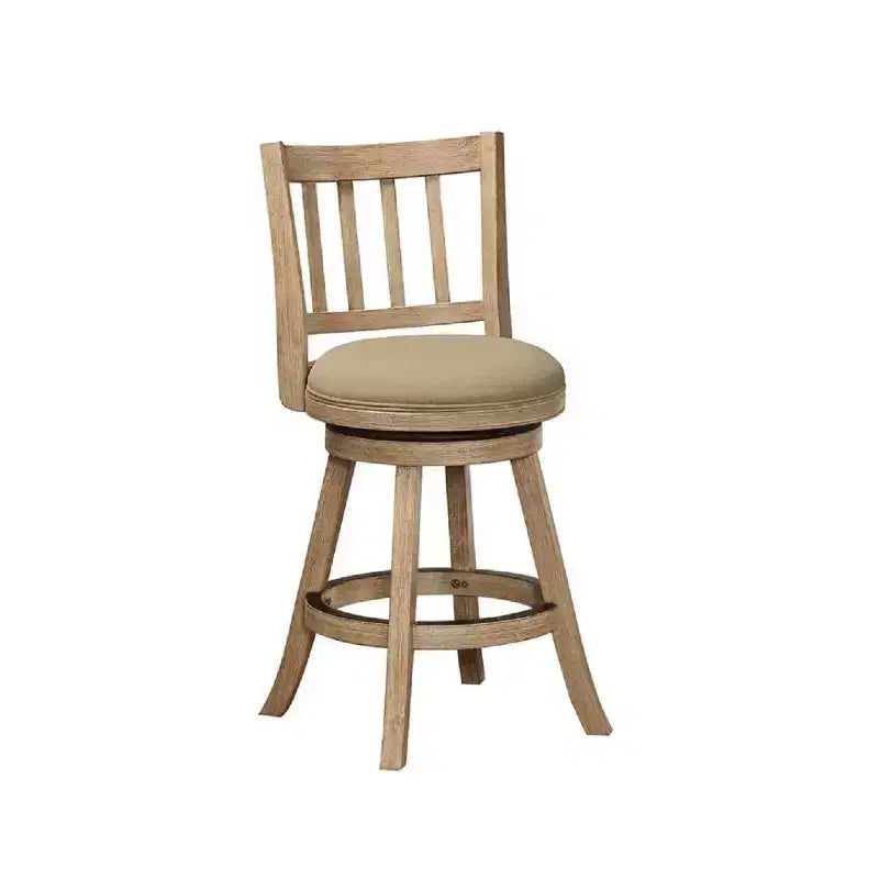 Taburete de barra tapizado color marfil/avena de 24 pulgadas, para 1 persona