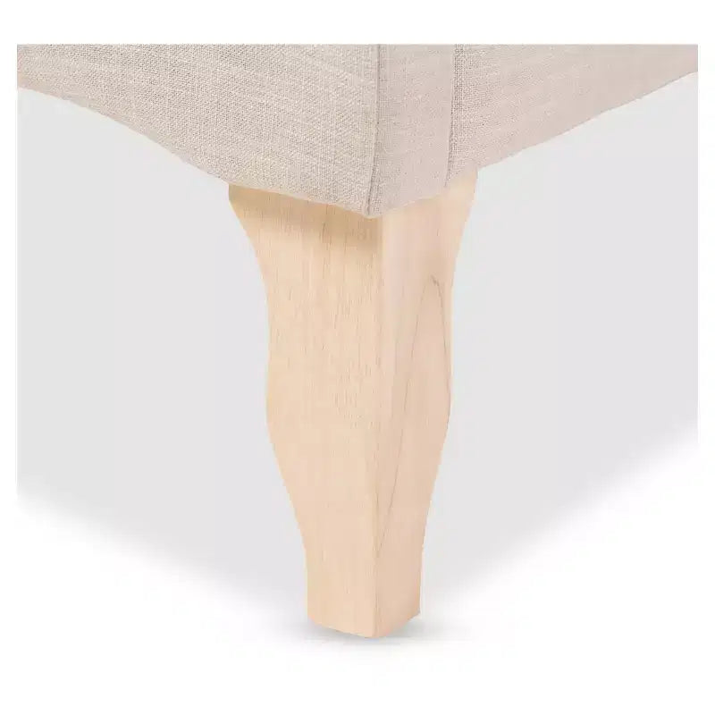 Cama de plataforma con cabecero curvado de lino beige – Matrimonial / Queen / King, 1–2 personas