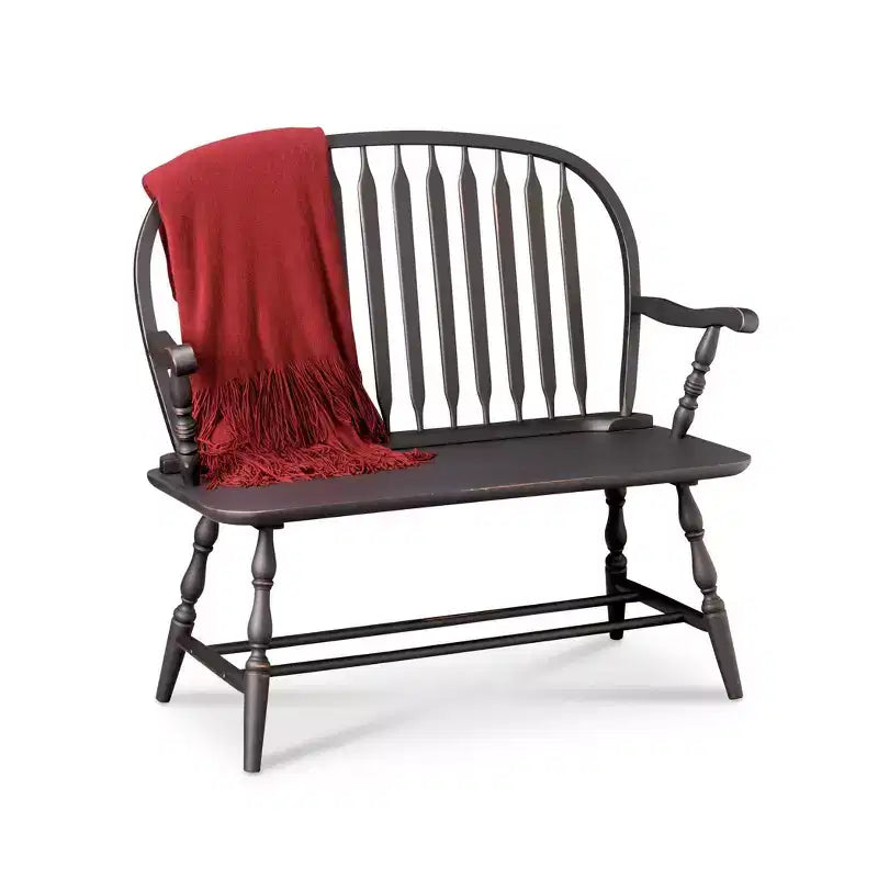 Banco Windsor – Negro antiguo / Roble americano, 2 plazas