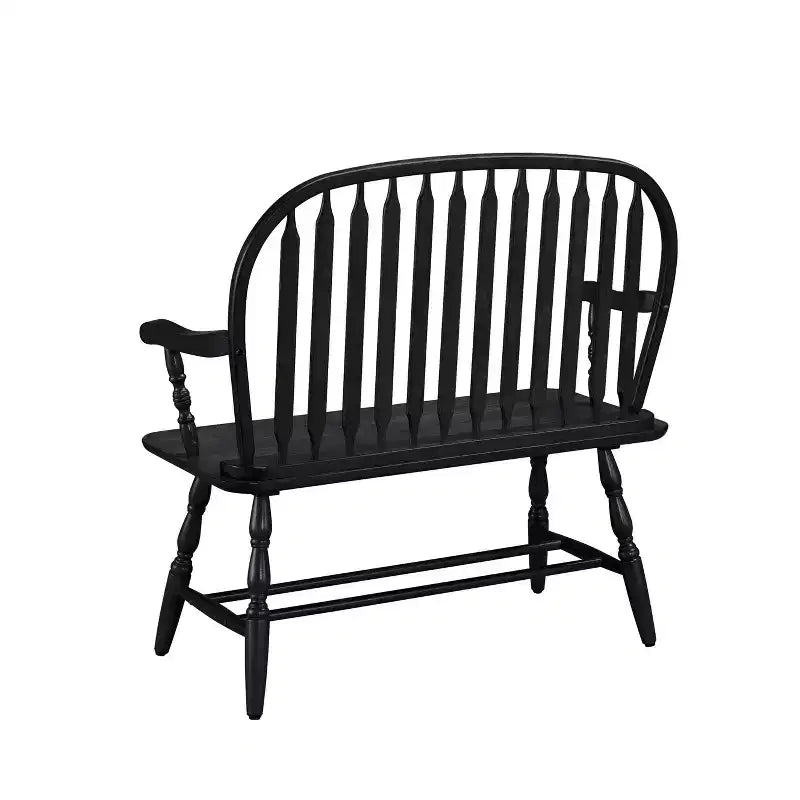 Banco Windsor – Negro antiguo / Roble americano, 2 plazas