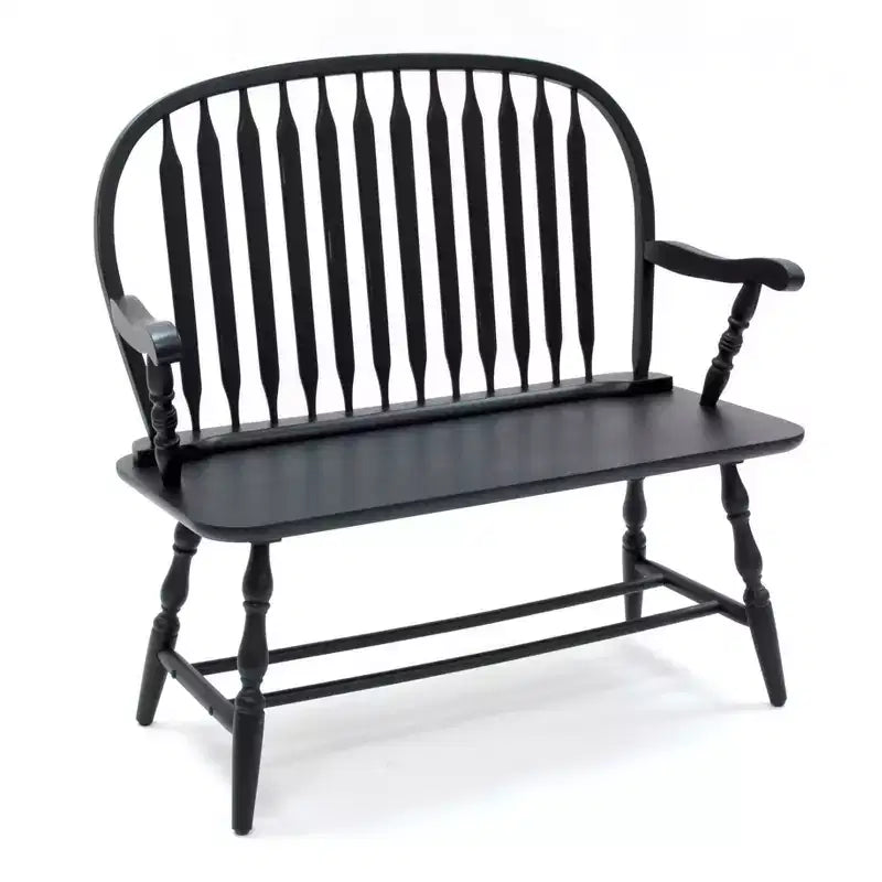 Banco Windsor – Negro antiguo / Roble americano, 2 plazas