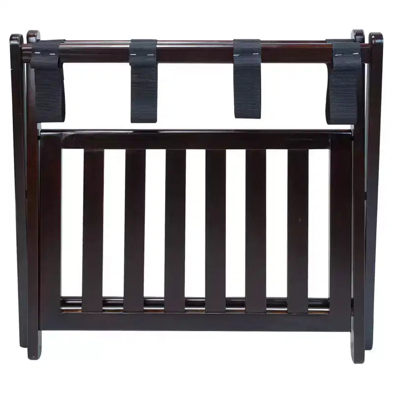 Maletero plegable de madera con estante – Natural / Nogal / Espresso / Blanco / Miel, Para 1 maleta