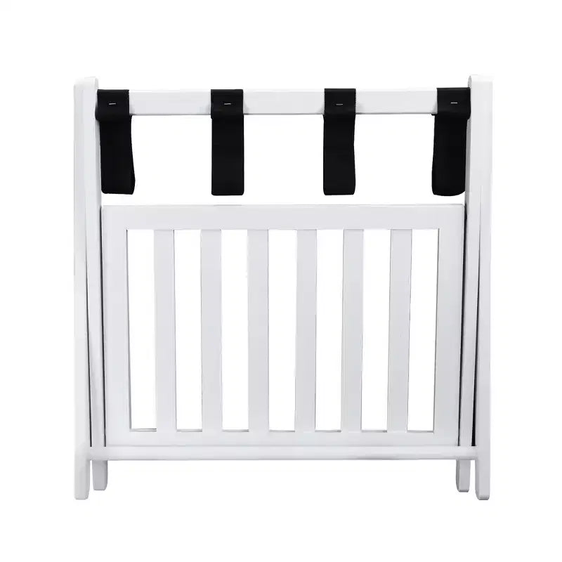 Maletero plegable de madera con estante – Natural / Nogal / Espresso / Blanco / Miel, Para 1 maleta