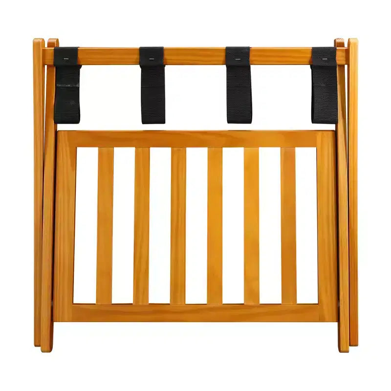 Maletero plegable de madera con estante – Natural / Nogal / Espresso / Blanco / Miel, Para 1 maleta