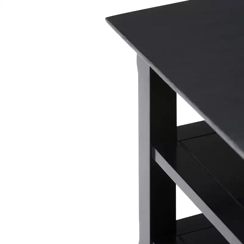 Mesa auxiliar rectangular de 19" con estante – Gris rústico / Negro / Gris desgastado / Marrón rústico / Brunette / Dorado claro / Nogal – 1 pieza