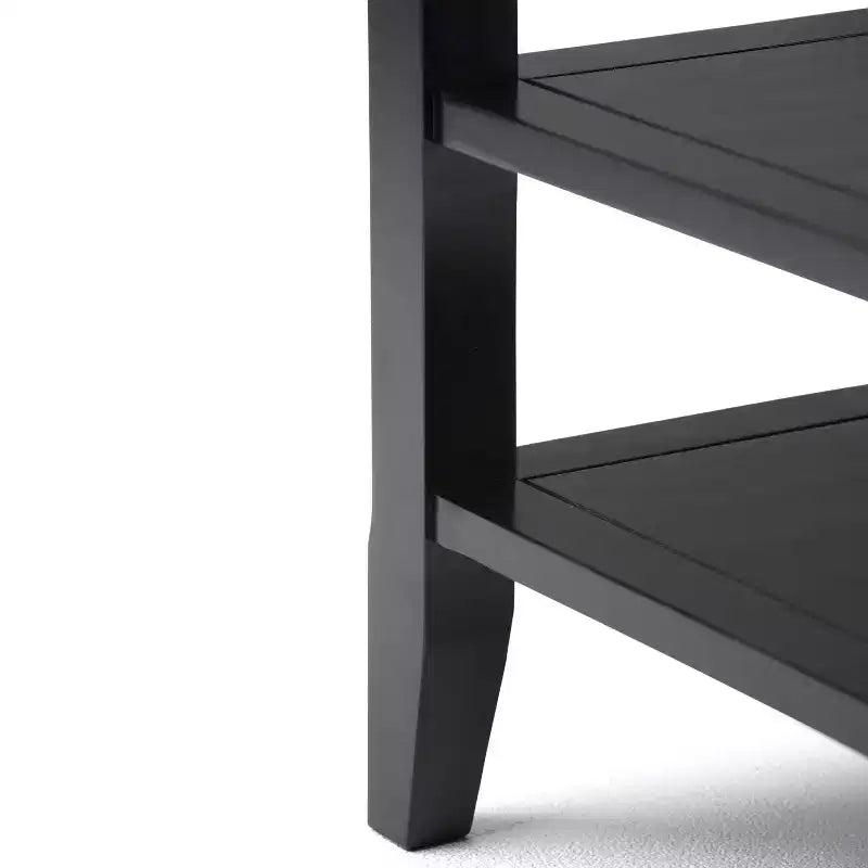 Mesa auxiliar rectangular de 19" con estante – Gris rústico / Negro / Gris desgastado / Marrón rústico / Brunette / Dorado claro / Nogal – 1 pieza