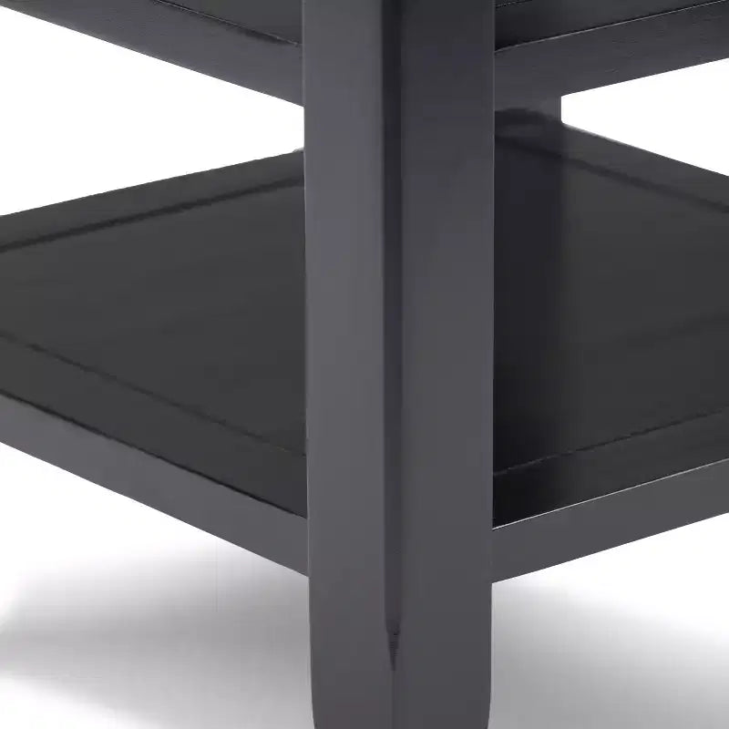 Mesa auxiliar rectangular de 19" con estante – Gris rústico / Negro / Gris desgastado / Marrón rústico / Brunette / Dorado claro / Nogal – 1 pieza