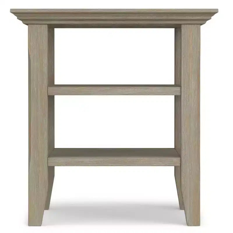 Mesa auxiliar rectangular de 19" con estante – Gris rústico / Negro / Gris desgastado / Marrón rústico / Brunette / Dorado claro / Nogal – 1 pieza