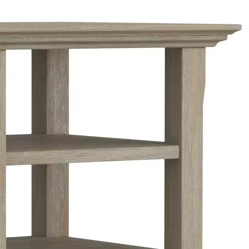 Mesa auxiliar rectangular de 19" con estante – Gris rústico / Negro / Gris desgastado / Marrón rústico / Brunette / Dorado claro / Nogal – 1 pieza