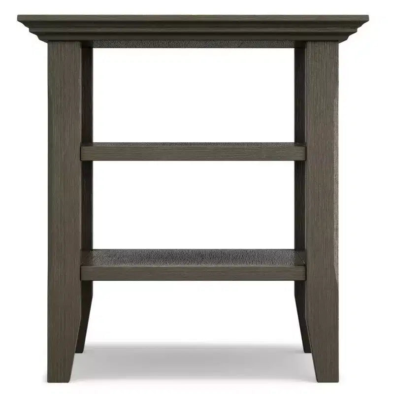 Mesa auxiliar rectangular de 19" con estante – Gris rústico / Negro / Gris desgastado / Marrón rústico / Brunette / Dorado claro / Nogal – 1 pieza