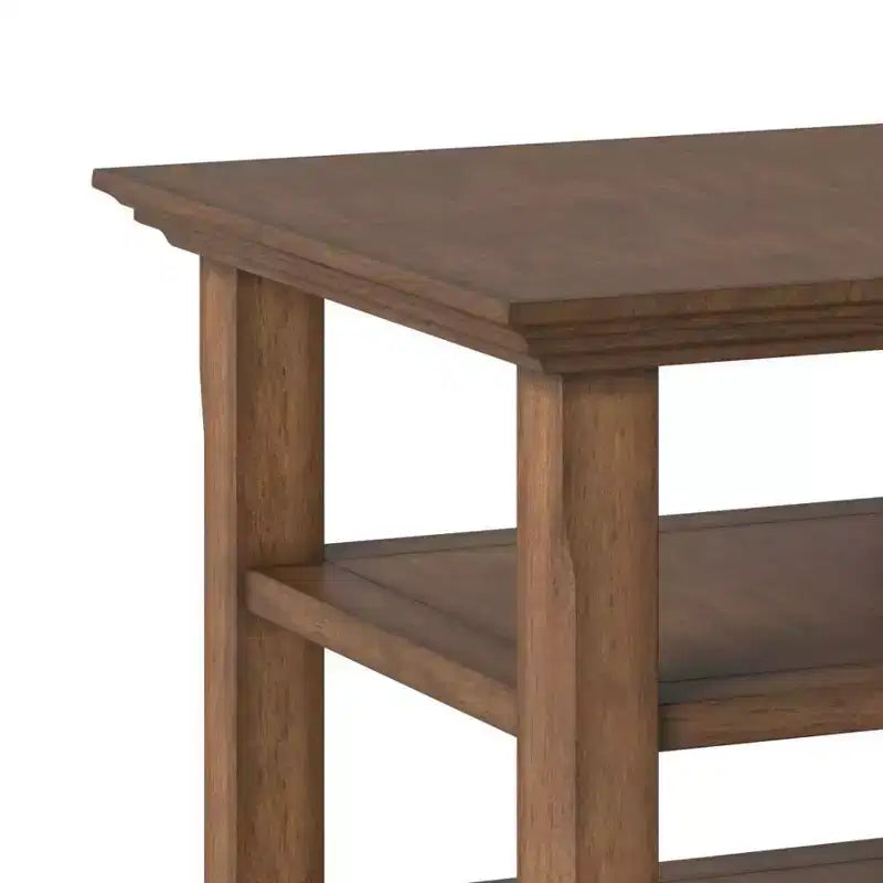 Mesa auxiliar rectangular de 19" con estante – Gris rústico / Negro / Gris desgastado / Marrón rústico / Brunette / Dorado claro / Nogal – 1 pieza