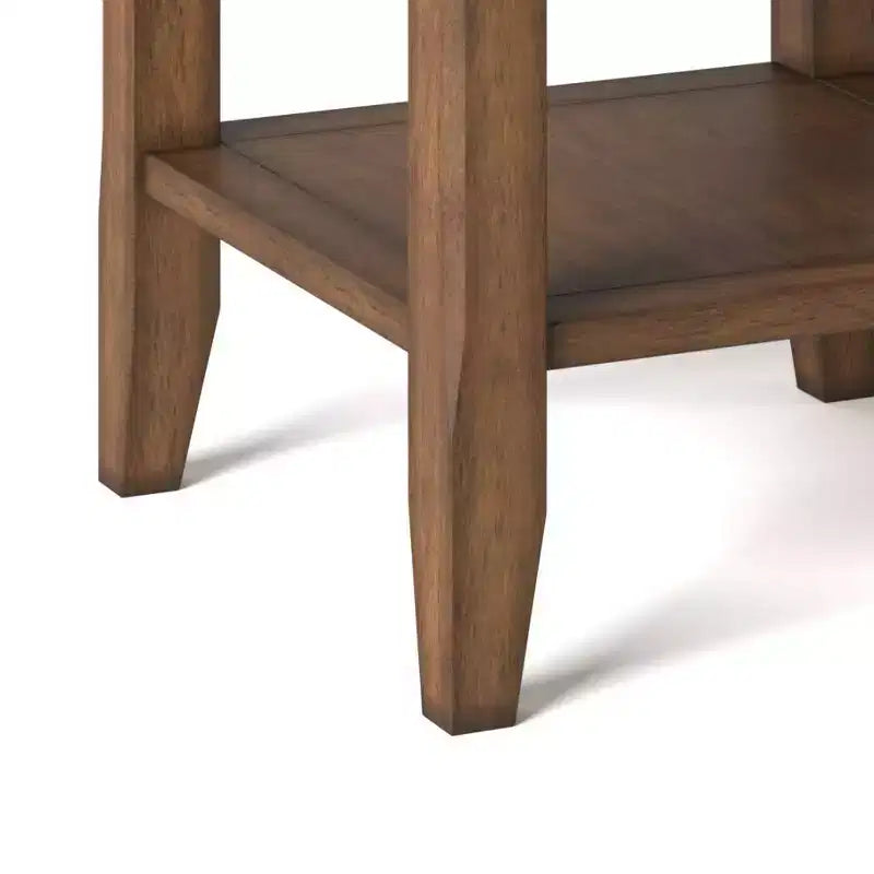 Mesa auxiliar rectangular de 19" con estante – Gris rústico / Negro / Gris desgastado / Marrón rústico / Brunette / Dorado claro / Nogal – 1 pieza