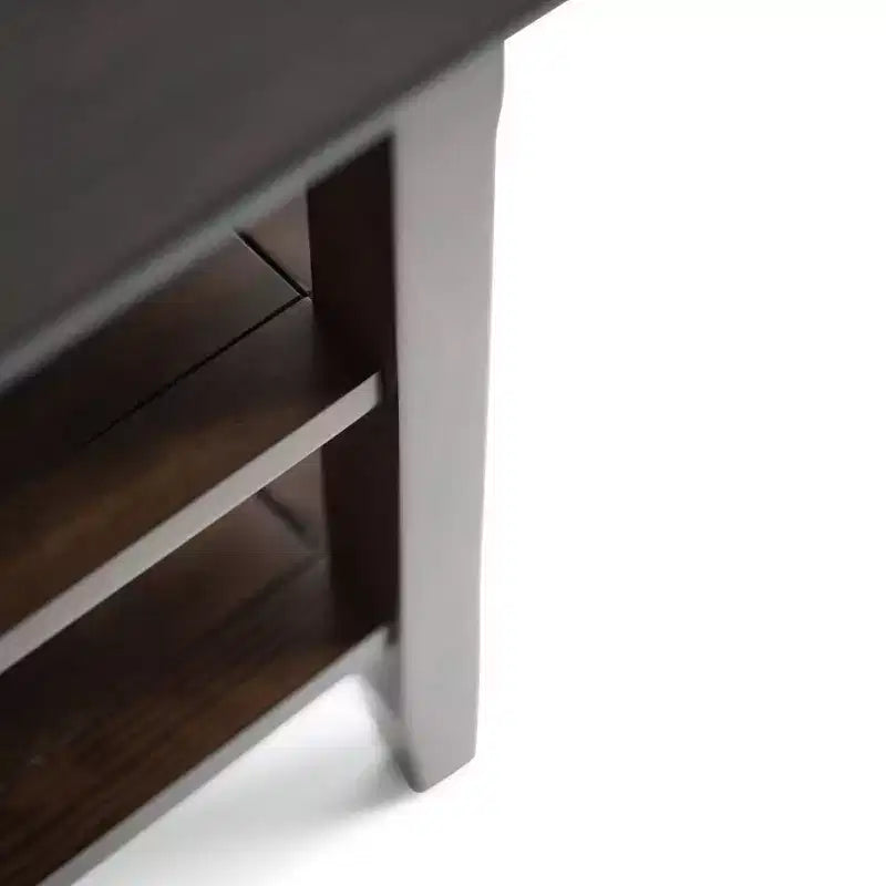 Mesa auxiliar rectangular de 19" con estante – Gris rústico / Negro / Gris desgastado / Marrón rústico / Brunette / Dorado claro / Nogal – 1 pieza