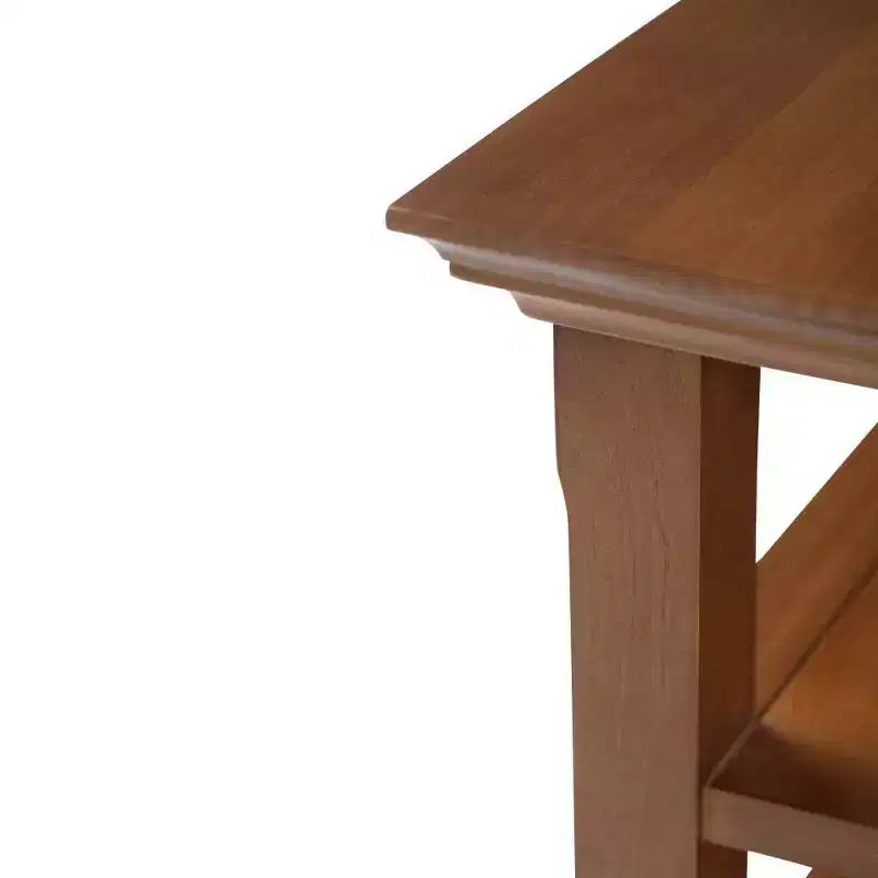 Mesa auxiliar rectangular de 19" con estante – Gris rústico / Negro / Gris desgastado / Marrón rústico / Brunette / Dorado claro / Nogal – 1 pieza