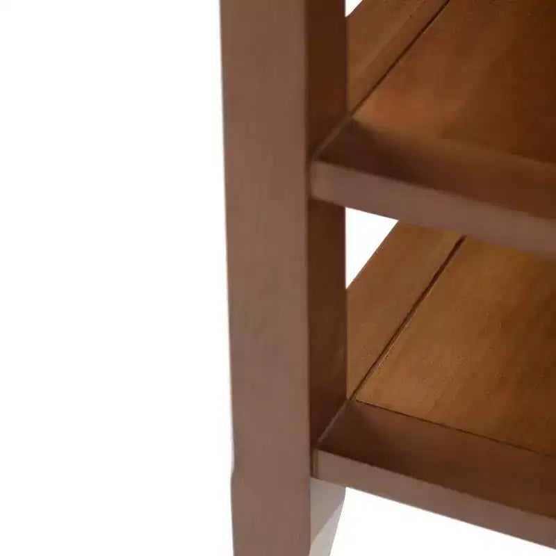 Mesa auxiliar rectangular de 19" con estante – Gris rústico / Negro / Gris desgastado / Marrón rústico / Brunette / Dorado claro / Nogal – 1 pieza