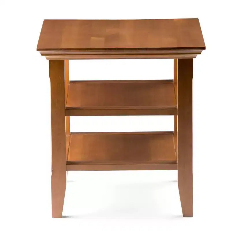 Mesa auxiliar rectangular de 19" con estante – Gris rústico / Negro / Gris desgastado / Marrón rústico / Brunette / Dorado claro / Nogal – 1 pieza