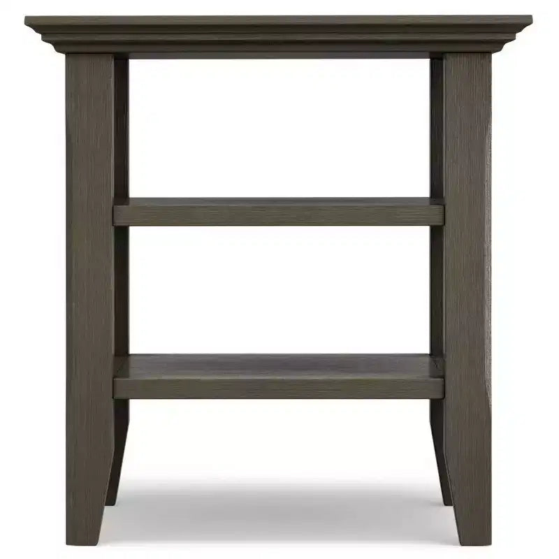 Mesa auxiliar rectangular de 19" con estante – Gris rústico / Negro / Gris desgastado / Marrón rústico / Brunette / Dorado claro / Nogal – 1 pieza