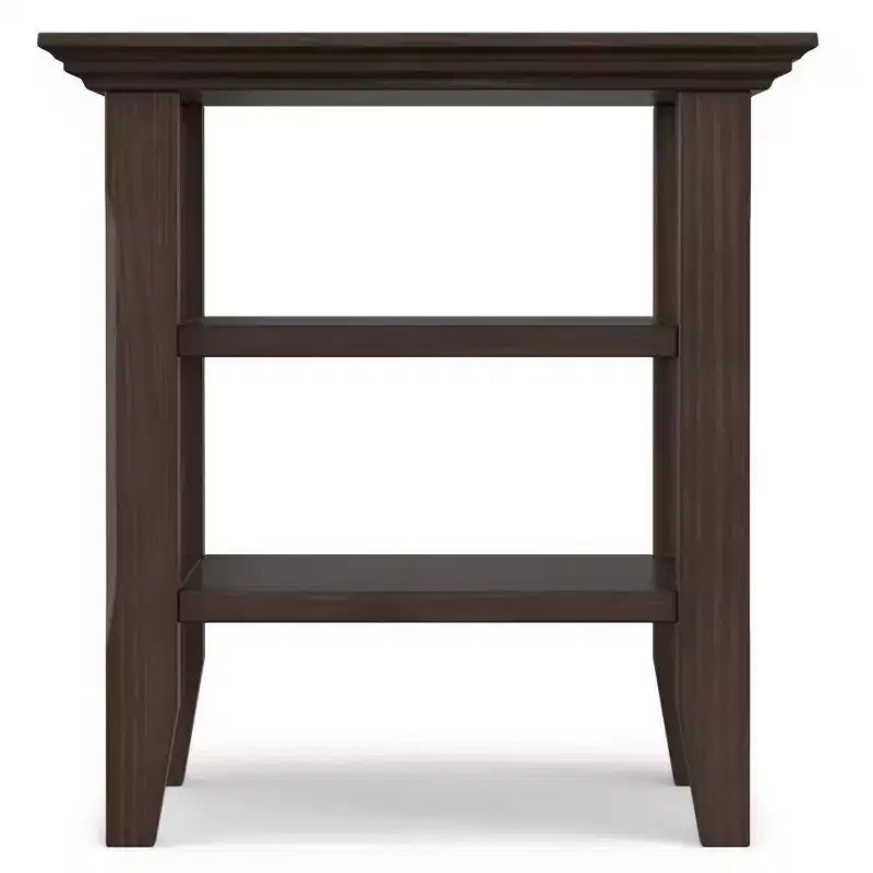 Mesa auxiliar rectangular de 19" con estante – Gris rústico / Negro / Gris desgastado / Marrón rústico / Brunette / Dorado claro / Nogal – 1 pieza