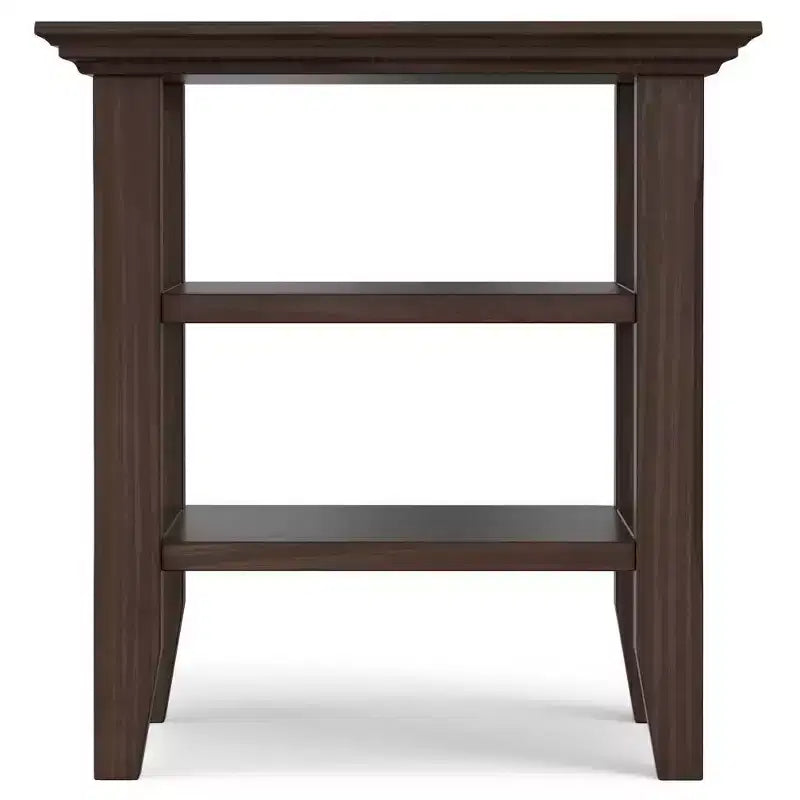 Mesa auxiliar rectangular de 19" con estante – Gris rústico / Negro / Gris desgastado / Marrón rústico / Brunette / Dorado claro / Nogal – 1 pieza