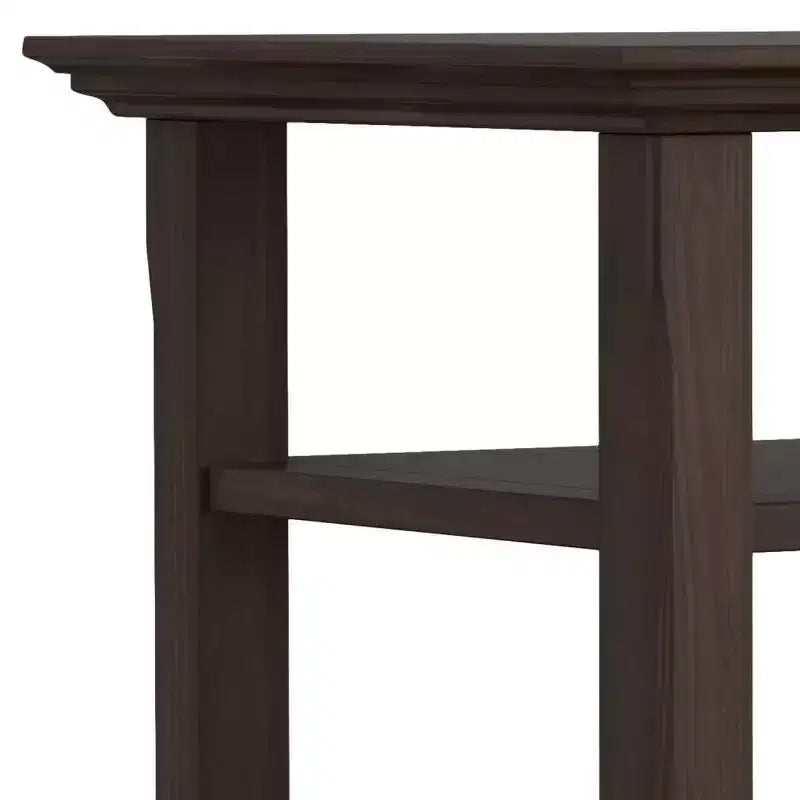 Mesa auxiliar rectangular de 19" con estante – Gris rústico / Negro / Gris desgastado / Marrón rústico / Brunette / Dorado claro / Nogal – 1 pieza