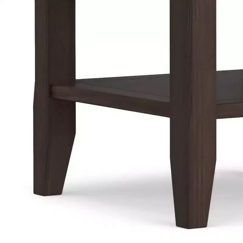Mesa auxiliar rectangular de 19" con estante – Gris rústico / Negro / Gris desgastado / Marrón rústico / Brunette / Dorado claro / Nogal – 1 pieza