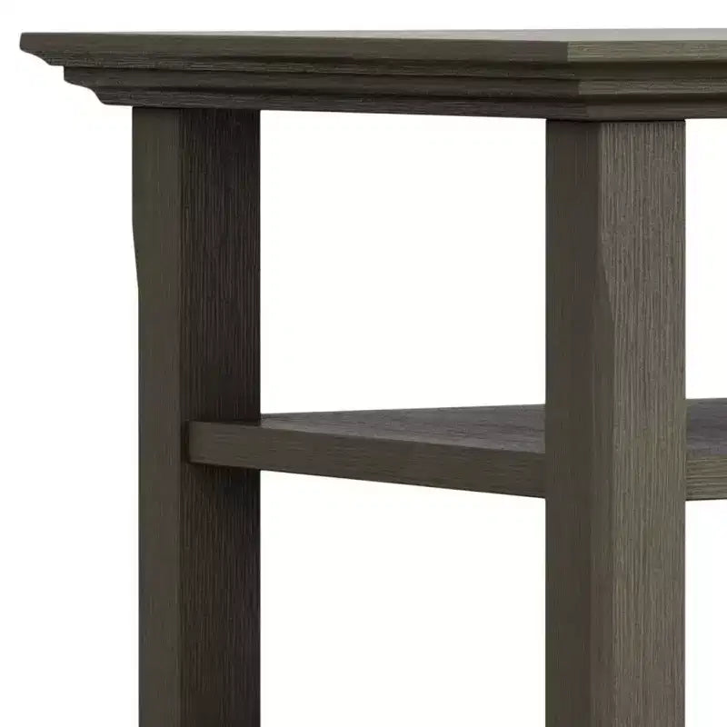 Mesa auxiliar rectangular de 19" con estante – Gris rústico / Negro / Gris desgastado / Marrón rústico / Brunette / Dorado claro / Nogal – 1 pieza