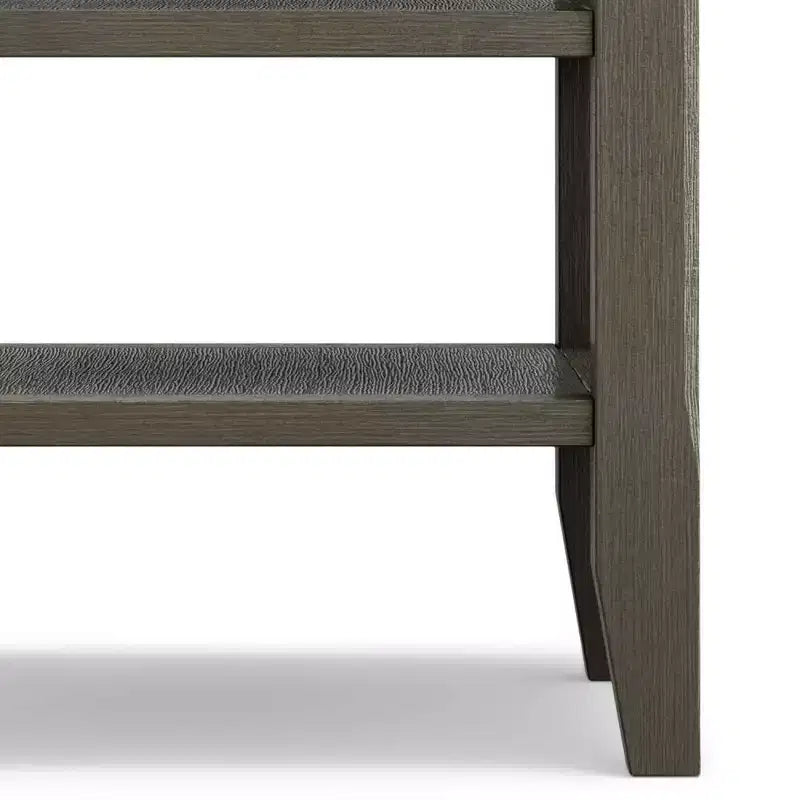Mesa auxiliar rectangular de 19" con estante – Gris rústico / Negro / Gris desgastado / Marrón rústico / Brunette / Dorado claro / Nogal – 1 pieza