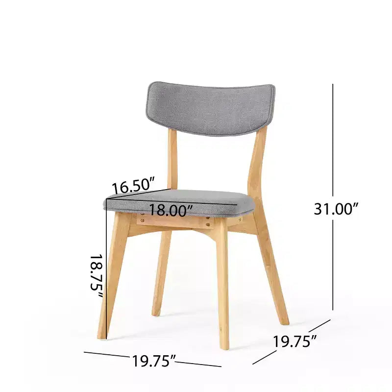 Sillas de comedor tapizadas de mediados de siglo (Juego de 2) - Gris oscuro / Té verde / Beige / Menta