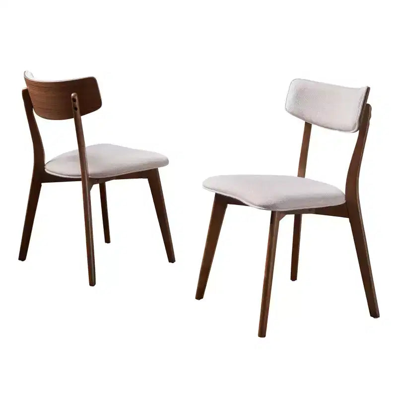Sillas de comedor tapizadas de mediados de siglo (Juego de 2) - Gris oscuro / Té verde / Beige / Menta