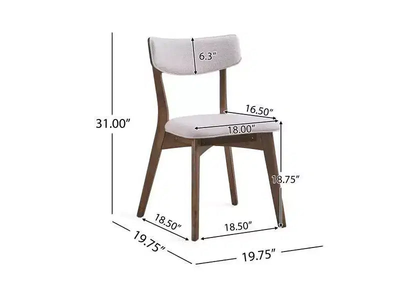 Sillas de comedor tapizadas de mediados de siglo (Juego de 2) - Gris oscuro / Té verde / Beige / Menta