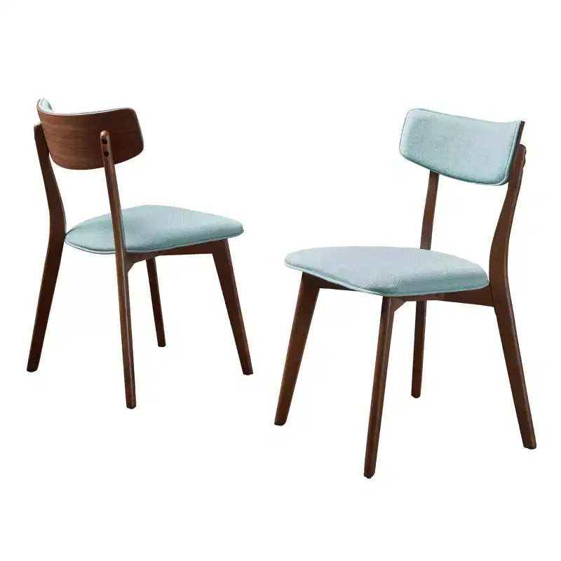 Sillas de comedor tapizadas de mediados de siglo (Juego de 2) - Gris oscuro / Té verde / Beige / Menta