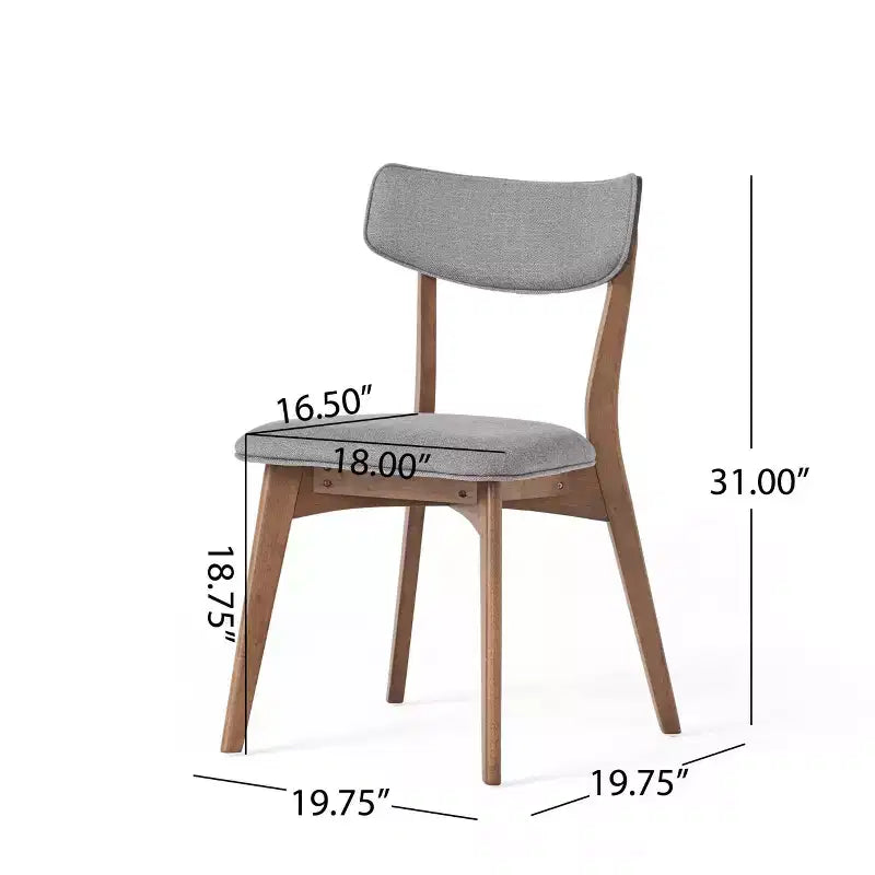 Sillas de comedor tapizadas de mediados de siglo (Juego de 2) - Gris oscuro / Té verde / Beige / Menta