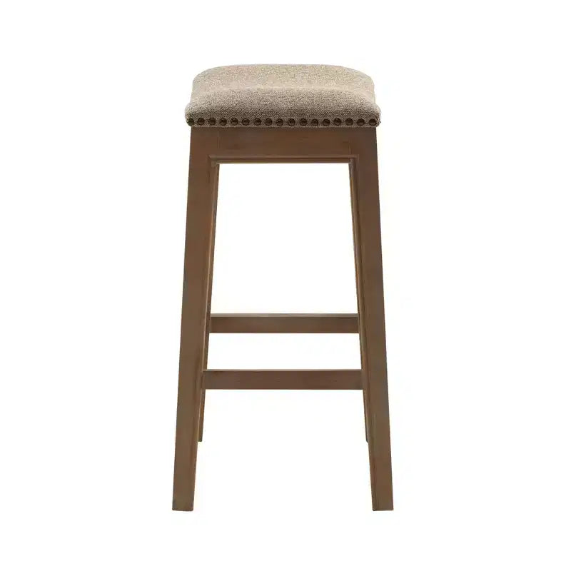 Taburete de mostrador sin respaldo de lino, 1 asiento