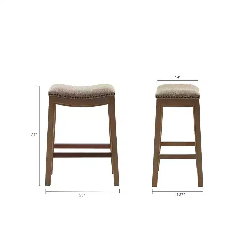 Taburete de mostrador sin respaldo de lino, 1 asiento