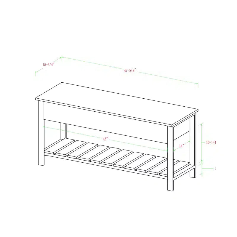 Banco de almacenamiento de 48" con zapatero – Madera de granero / Lavado gris / Nogal oscuro, Capacidad para 2 personas