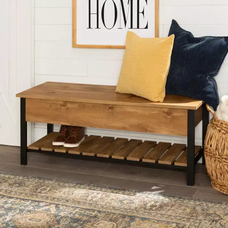 48 Open Top Storage Bench with Shoe Shelf - Saracina Home