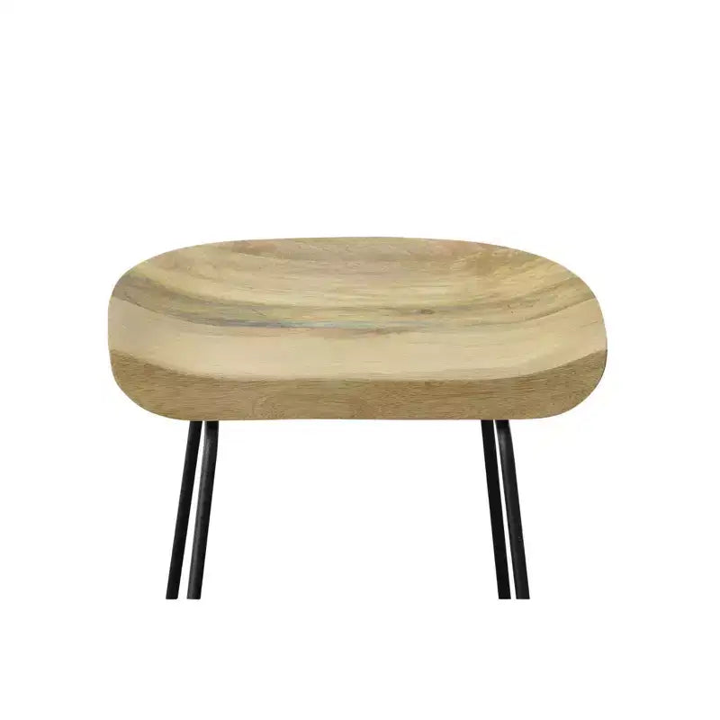 Taburete de barra de altura natural, juego de 2 — Estructura en blanco y negro