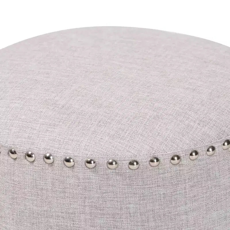 Otomana redonda tapizada gris / gris claro – Asientos para 1