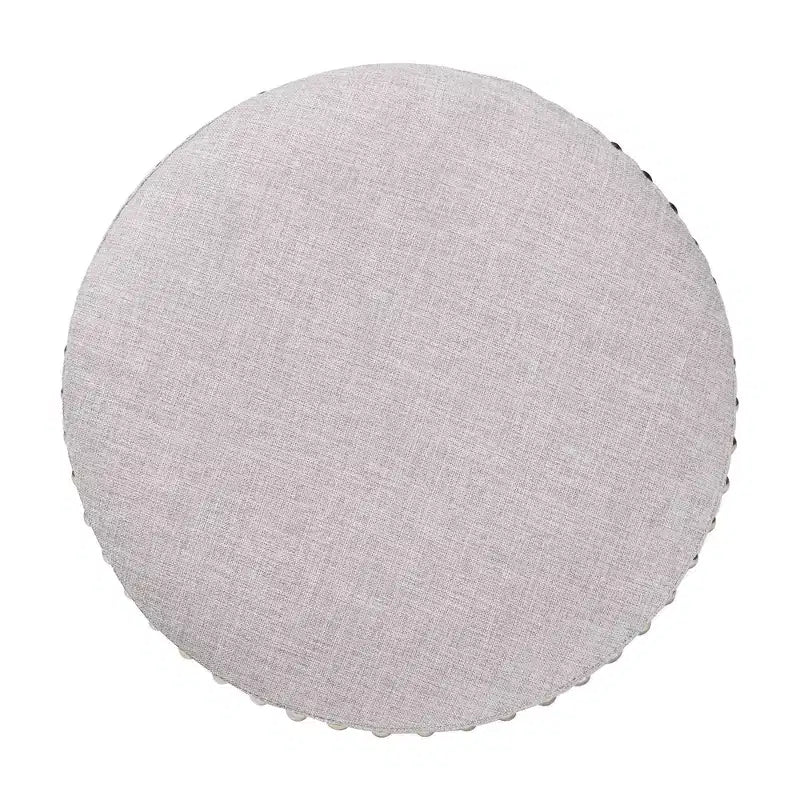 Otomana redonda tapizada gris / gris claro – Asientos para 1