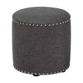 Otomana redonda tapizada gris / gris claro – Asientos para 1