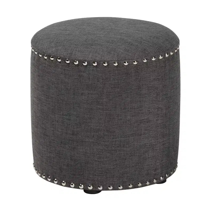 Otomana redonda tapizada gris / gris claro – Asientos para 1