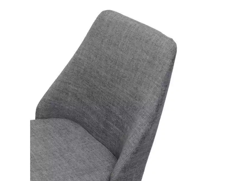 Sillas de comedor tapizadas de estilo mid-century, color trigo/gris claro, juego de 2